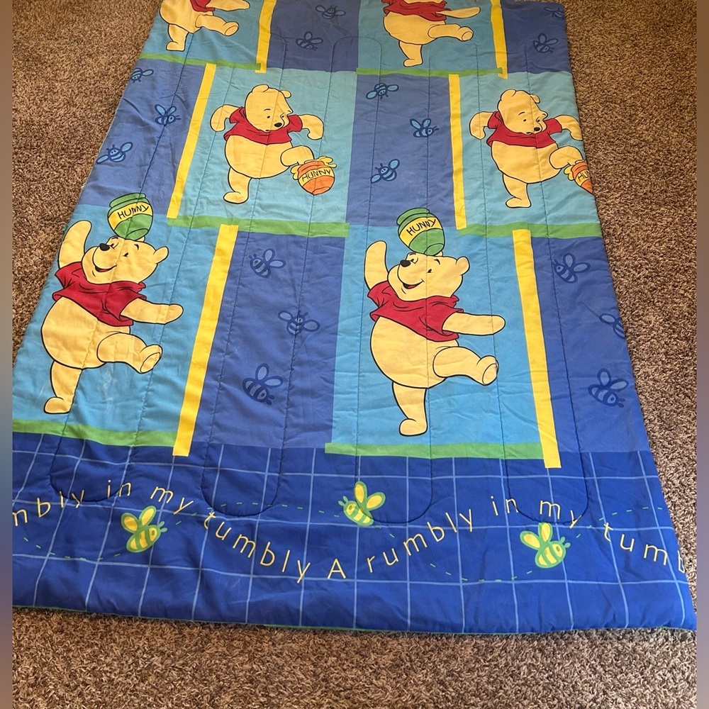 Disney Winnie The Pooh Tigger Reversible Comforter Vintage A Rumbly In My Tummy